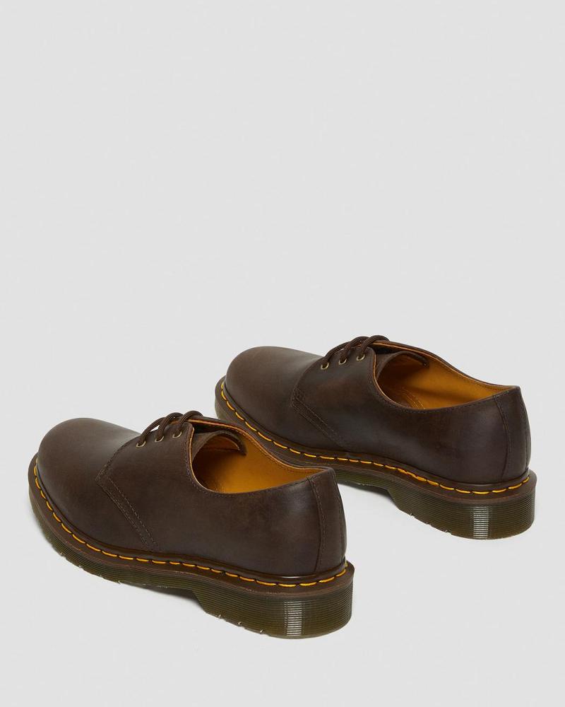 Brown Women's Dr Martens 1461 Crazy Horse Leather Oxfords Shoes | CA 346TCE